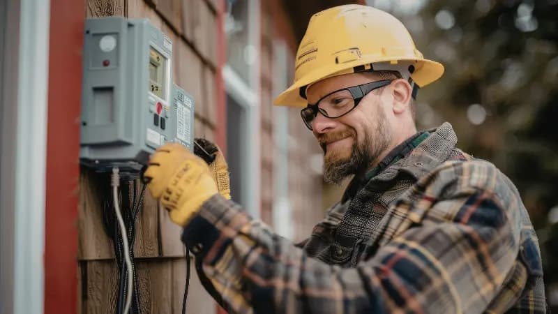 Elektriker installerar elcentral